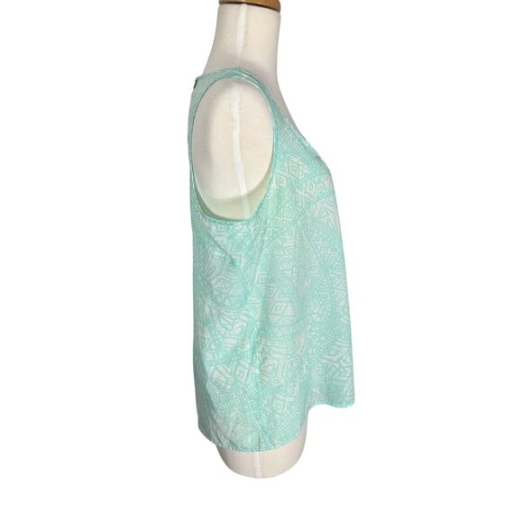 Josephine Studio Turquiose Aztec Southwest Print Sleeveless Blouse Top Petite M - Picture 4 of 5